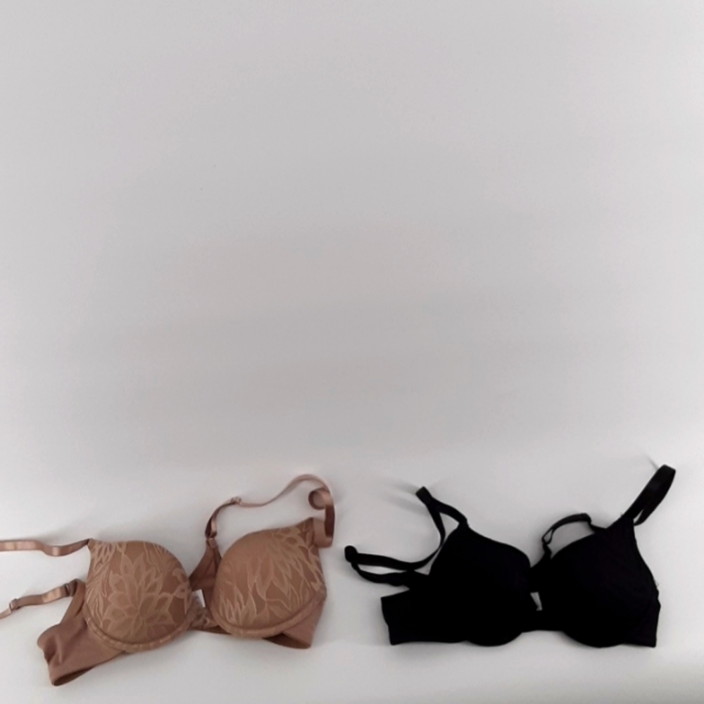 tan and black 32A bras